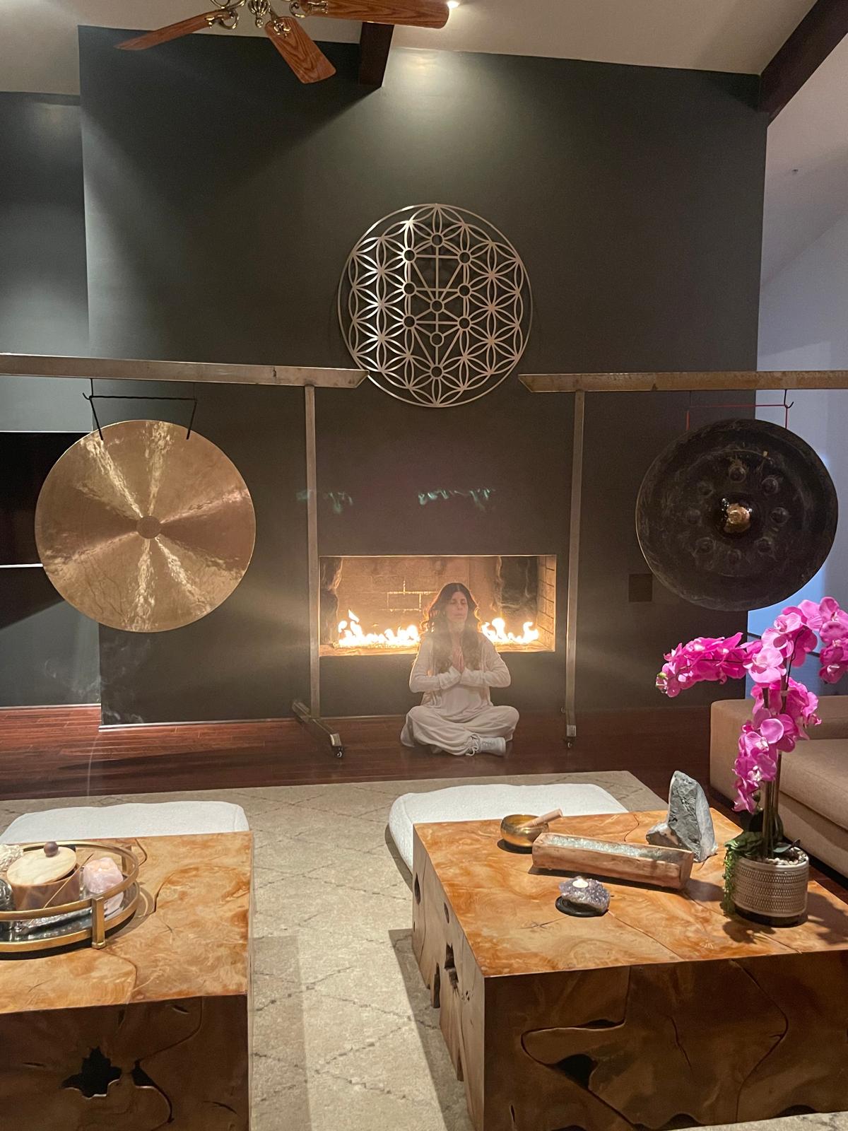 Sacred ceremony — gongs, fire and sacred geometry